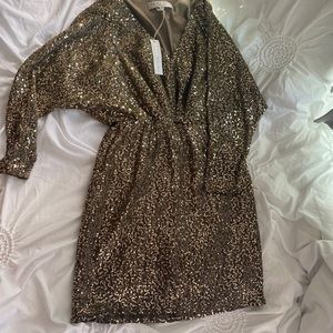 Trina Turk sequin gold/bronze dress